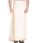 Mens Dhoti With Gold Border