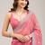 Pink color crunchy chiffon embroidered work saree