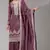 Mauve embroidered gold crush stitched palazzo style salwar suit