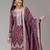 Mauve embroidered gold crush semi-stitched palazzo style salwar suit
