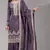 Purple embroidered gold crush stitched palazzo style salwar suit