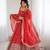 Red Silk Sequin Anarkali with dupatta 