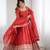 Red Silk Sequin Anarkali with dupatta 