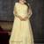 Light yellow net thread embroidered wedding wear anarkali suit