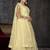 Light yellow net thread embroidered wedding wear anarkali suit