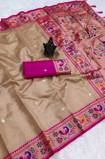 Brown Color Soft Traditional Banarasi Silk Blend Saree