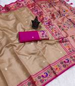 Brown Color Soft Traditional Banarasi Silk Blend Saree