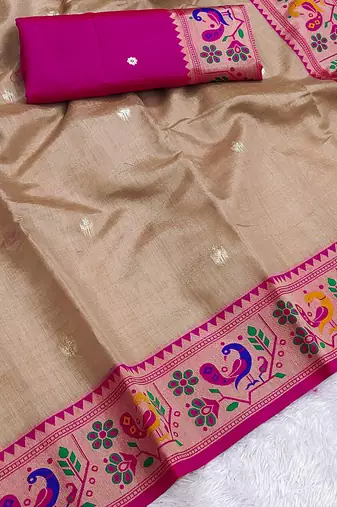 Brown Color Soft Traditional Banarasi Silk Blend Saree