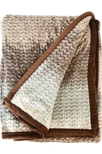 Ajanta handloom house single flannel blanket | comforter for ac/winter -white ash brown