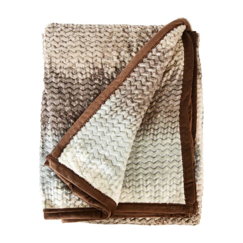 Ajanta handloom house single flannel blanket | comforter for ac/winter -white ash brown