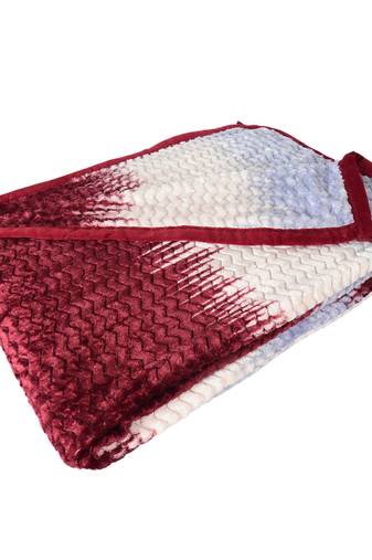 Ajanta handloom house single flannel blanket | comforter for ac/winter -white maroon