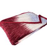Ajanta handloom house single flannel blanket | comforter for ac/winter -white maroon