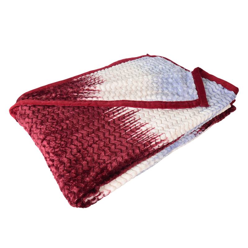 Ajanta handloom house single flannel blanket | comforter for ac/winter -white maroon