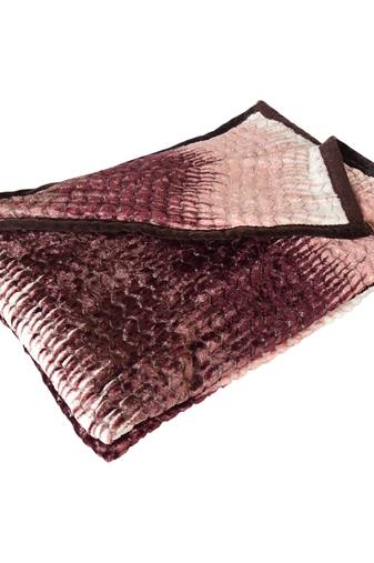 Ajanta handloom house single flannel blanket | comforter for ac/winter -white mahogany brown