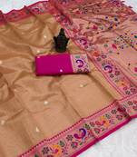 Orange Color Soft Traditional Banarasi Silk Blend Saree