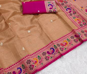 Orange Color Soft Traditional Banarasi Silk Blend Saree 2