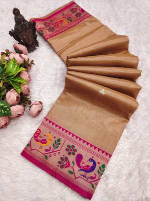 Orange Color Soft Traditional Banarasi Silk Blend Saree 3