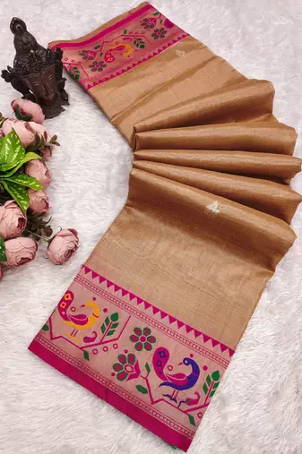 Orange Color Soft Traditional Banarasi Silk Blend Saree