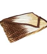 Ajanta handloom house single flannel blanket | comforter for ac/winter -white walnut brown