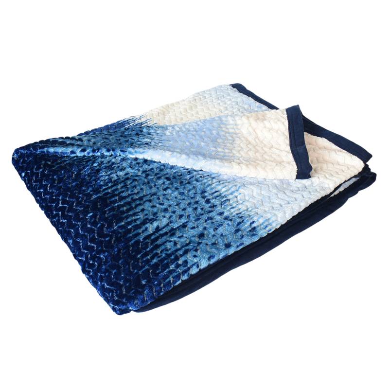 Ajanta handloom house single flannel blanket | comforter for ac/winter -white blue