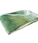 Ajanta handloom house single flannel blanket | comforter for ac/winter -white green