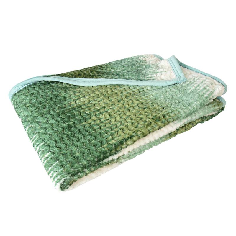 Ajanta handloom house single flannel blanket | comforter for ac/winter -white green