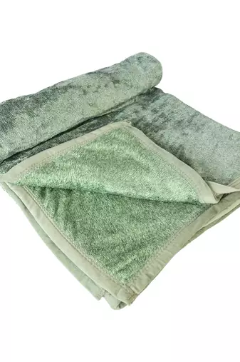 Ajanta handloom house single flannel blanket | comforter for ac/winter -mint green