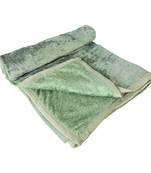 Ajanta handloom house single flannel blanket | comforter for ac/winter -mint green