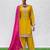 Yellow heavy chinon Pallazo Suit - Full stitched free size