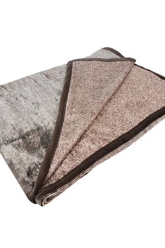 Ajanta handloom house single flannel blanket | comforter for ac/winter -brown