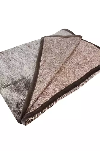 Ajanta handloom house single flannel blanket | comforter for ac/winter -brown