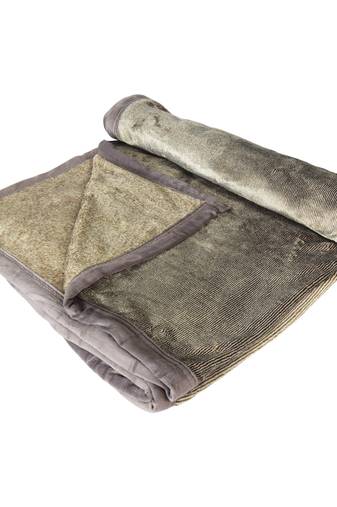 Ajanta handloom house single flannel blanket | comforter for ac/winter -golden brown