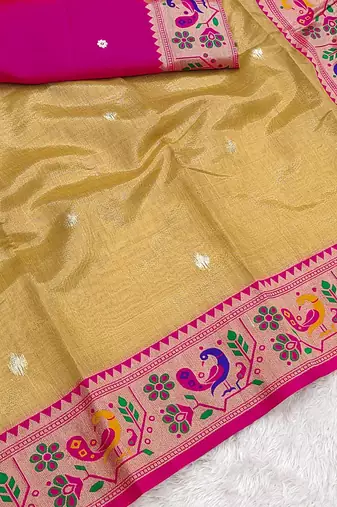 Mustered Color Soft Traditional Banarasi Silk Blend Saree