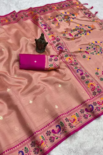 Pink Color Soft Traditional Banarasi Silk Blend Saree