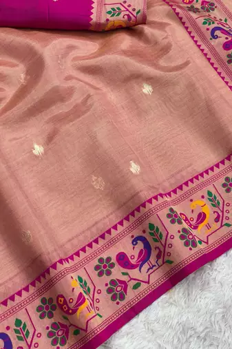 Pink Color Soft Traditional Banarasi Silk Blend Saree
