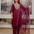 Maroon Cotton cambric  straight kurti pant dupatta set