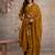mustard cotton embroidered kurta set