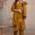 mustard cotton embroidered kurta set