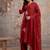 maroon cotton embroidered kurta set