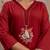maroon cotton embroidered kurta set