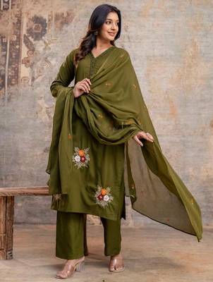 taj cotton  straight  kurti-pant-dupatta  set 2