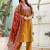 mustard cotton embroidered kurta set