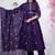 navy cotton embroidered kurta set