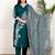 green cotton embroidered kurta set