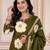 green cotton printed kurta set