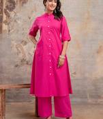 Pink Soft cotton kurti plazzo set