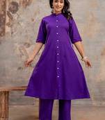multicolor cotton embroidered kurta set