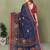Navy Blue Color Kalamkari Print Cotton Saree 