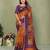 Orange Color Kalamkari Print Cotton Saree 