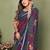 Plum Color Kalamkari Print Cotton Saree 